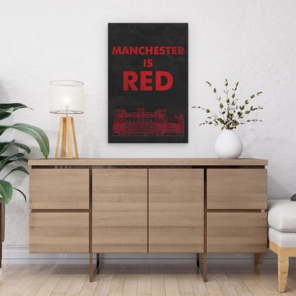 Canvas schilderij interieur Manchester is RED - Manchester United