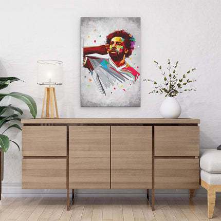 Canvas schilderij interieur Mohammed Salah in Geometrische Stijl
