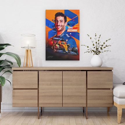 Canvas schilderij interieur Formule 1 Coureur Daniel Ricciardo 