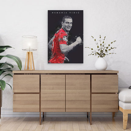 Canvas schilderij interieur Nemanja Vidic bij Manchester United