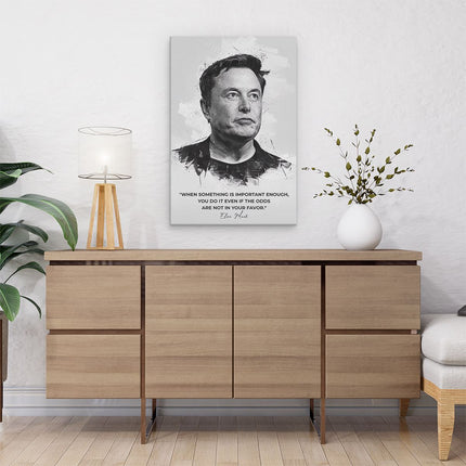 Canvas schilderij interieur Elon Musk Inspiratie Quote
