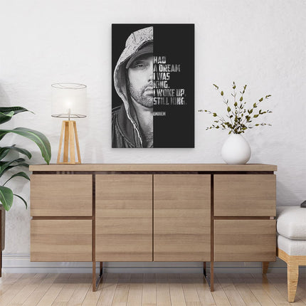 Canvas schilderij interieur Eminem Quote - Had a Dream I was King