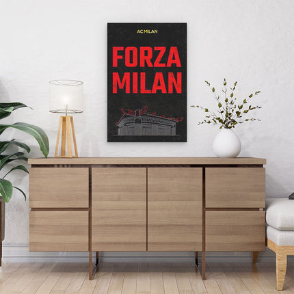 Canvas schilderij interieur AC Milan Forza Milan 