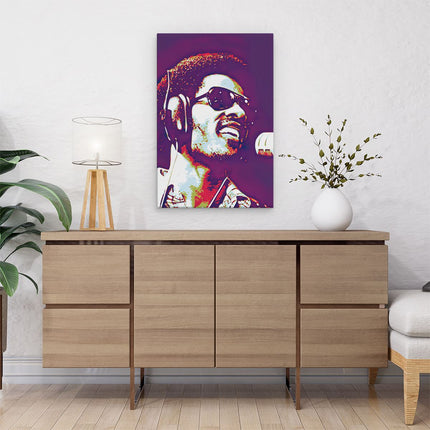Canvas schilderij interieur Stevie Wonder