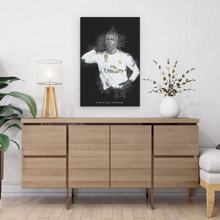 Canvas schilderij interieur Vinicius Junior bij Real Madrid