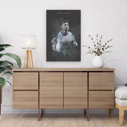 Canvas schilderij interieur Lionel Messi bij Argentinië