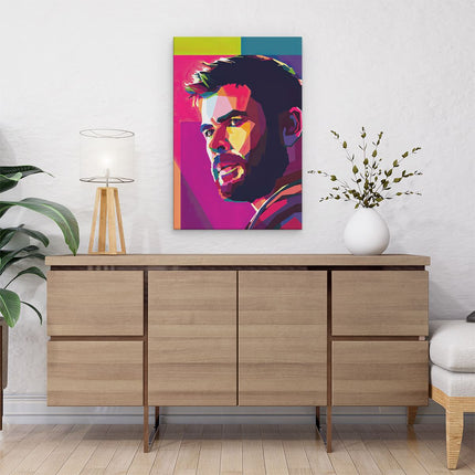Canvas schilderij interieur Acteur Chris Hemsworth - Abstract