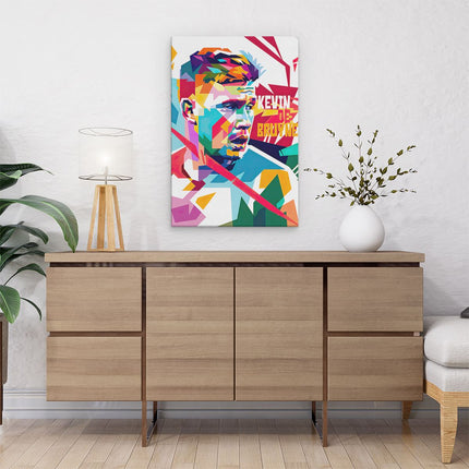 Canvas schilderij interieur Kevin de Bruyne in Kleur