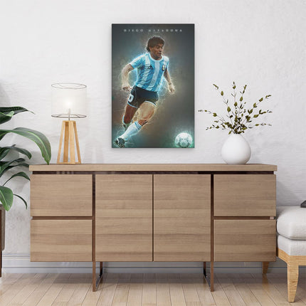 Canvas schilderij interieur Diego Maradona bij Argentinië