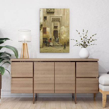 Canvas schilderij interieur Binnenplaats van een Huis te Caïro - Willem de Famars Testas