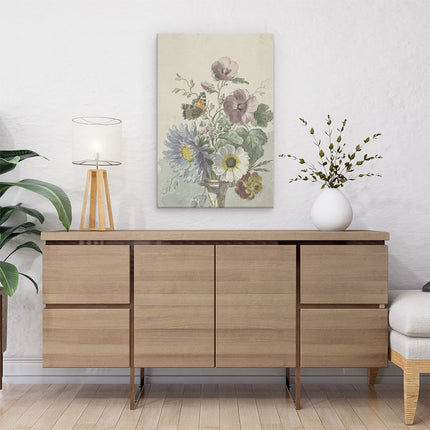 Canvas schilderij interieur Boeket Bloemen met een Vlinder - Willem van Leen