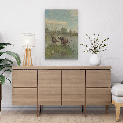 Canvas schilderij interieur Eendennesten - Paul Joseph Constantin Gabriël