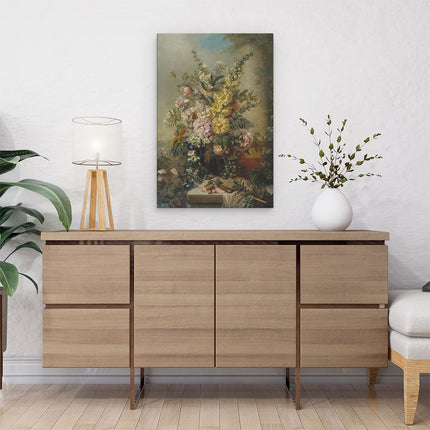 Canvas schilderij interieur Grote Vaas met Bloemen - Josep Mirabent