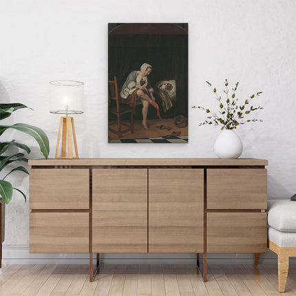 Canvas schilderij interieur Het Toilet - Jan Steen