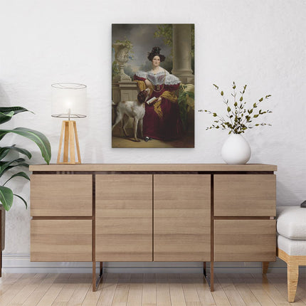 Canvas schilderij interieur Portret van Alida Christina Assink - Jan Adam Kruseman