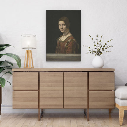 Canvas schilderij interieur Portret van een Vrouw - Leonardo da Vinci