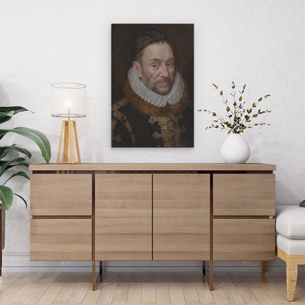 Canvas schilderij interieur Portret van Willem I - Prins van Oranje - Adriaen Thomasz Key