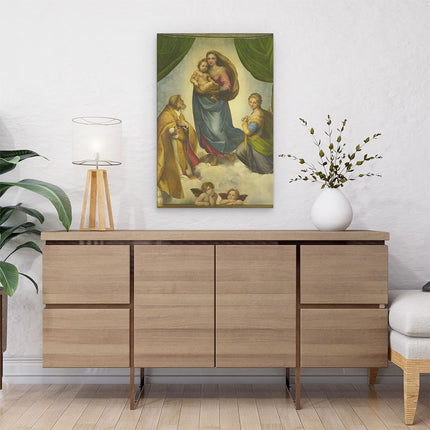 Canvas schilderij interieur Sixtijnse Madonna - Rafaël