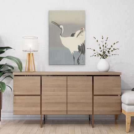 Canvas schilderij interieur Twee Kraanvogels - Koson Ohara