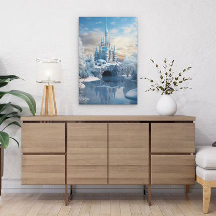 Canvas schilderij interieur IJskasteel in de Winter