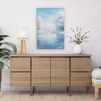 Canvas schilderij interieur Winter Meer