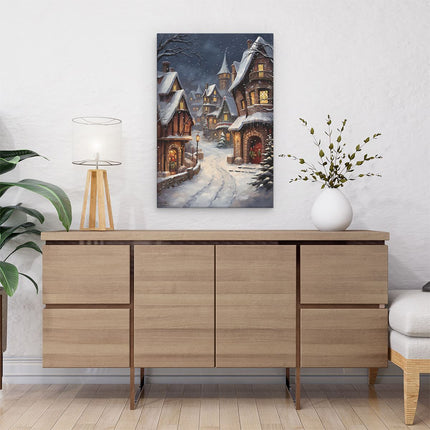 Canvas schilderij interieur Winter Kerst Stad
