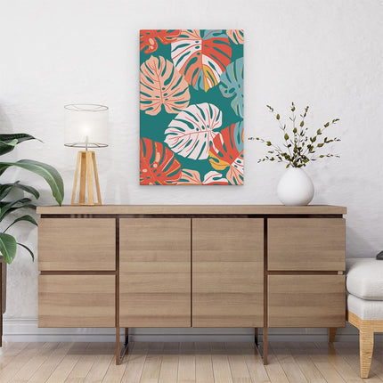 Canvas schilderij interieur Gekleurde Bladeren - Abstract