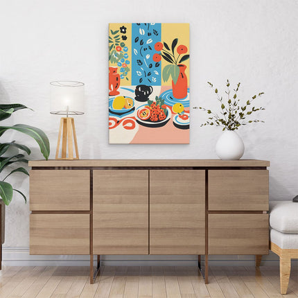 Canvas schilderij interieur Eten op Tafel - Abstract