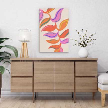 Canvas schilderij interieur Abstracte Bladeren - Kleurrijk