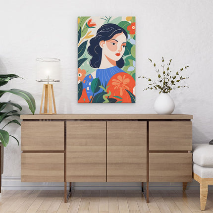 Canvas schilderij interieur Plantenvrouw - Abstract