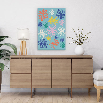 Canvas schilderij interieur Zonnebloemen in Kleuren - Abstract