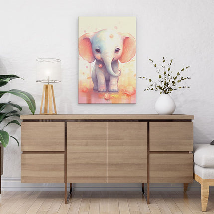 Canvas schilderij interieur Baby Olifant