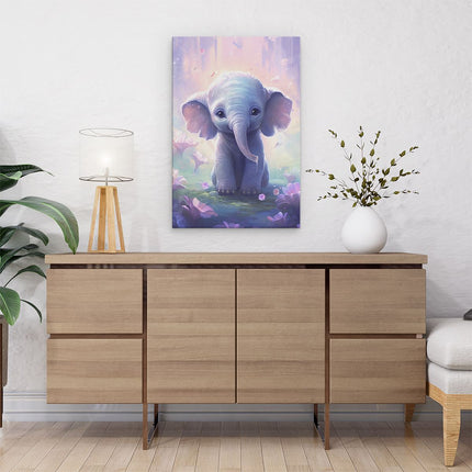 Canvas schilderij interieur Baby Olifant in Magie