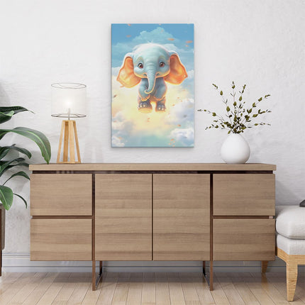 Canvas schilderij interieur Baby Olifant in de Wolken