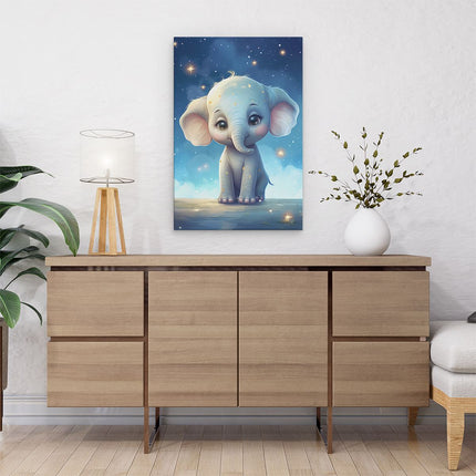 Canvas schilderij interieur Schattige Baby Olifant