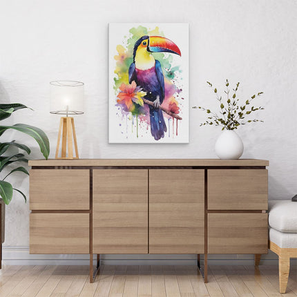 Canvas schilderij interieur Kleurrijke Toekan Vogel