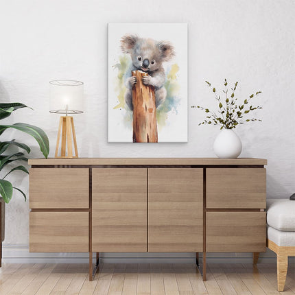 Canvas schilderij interieur Baby Koala aan een Tak