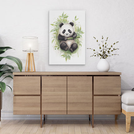 Canvas schilderij interieur Baby Panda op Olieverf