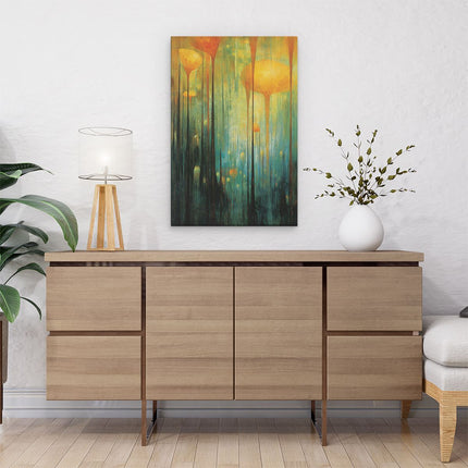 Canvas schilderij interieur Abstracte Kunst - Enorme Paddenstoelen