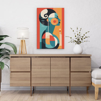 Canvas schilderij interieur Vrouw in Abstracte Kunst