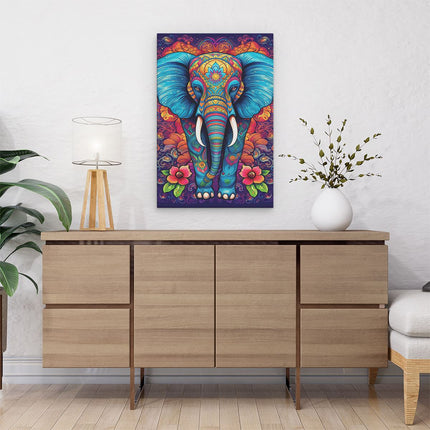 Canvas schilderij interieur Indiaanse Olifant - Abstract