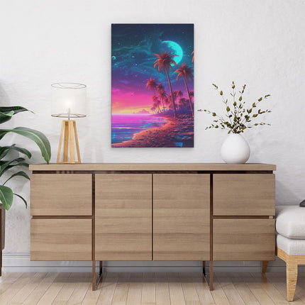 Canvas schilderij interieur Strand met Palbomen - Magie - Kunst