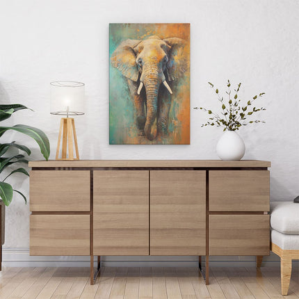 Canvas schilderij interieur Olifant