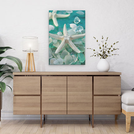 Canvas schilderij interieur Zeester Drijft in het Water