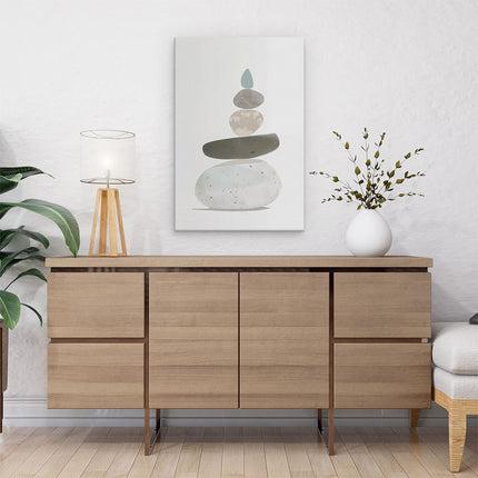 Canvas schilderij interieur Stapel Stenen op een Witte Achtergrond