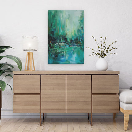 Canvas schilderij interieur Abstract Kunstwerk van Waterlelies