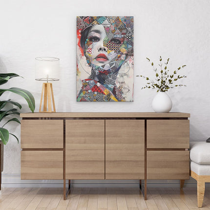 Canvas schilderij interieur Abstract Kunstwerk van het Gezicht van een Vrouw