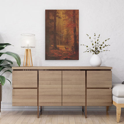 Canvas schilderij interieur Herten in een Bos