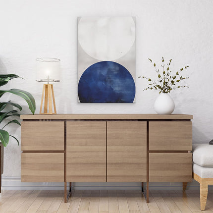 Canvas schilderij interieur Blauw en Wit Kunstwerk op een Witte Achtergrond