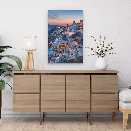 Canvas schilderij interieur Santorini, Griekenland in de Schemering